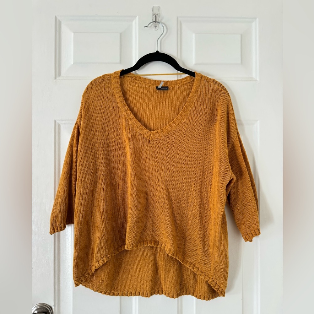 Mustard Sparkle & Fade Light Knit Sweater
